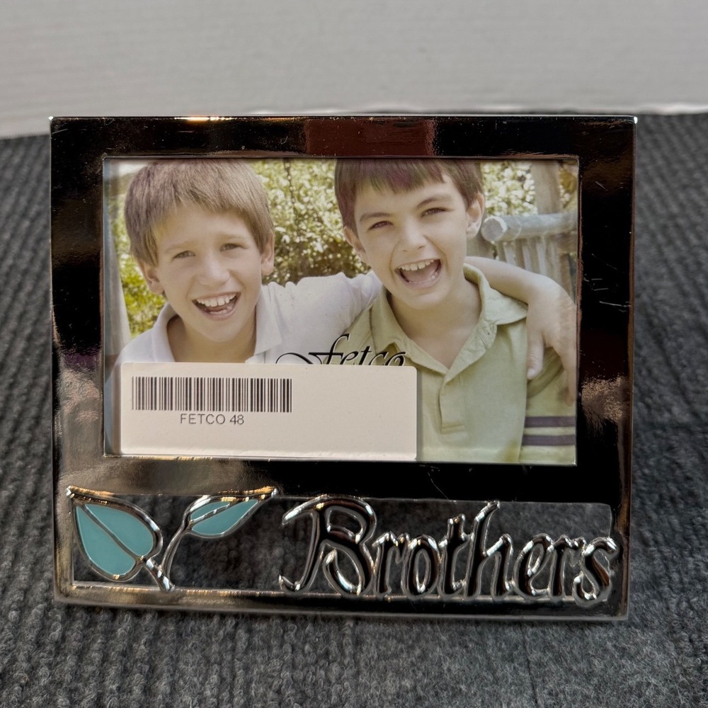 Fetco Home Decor Brothers Pewter Picture Frame 6x4 Silver Teal Prototype